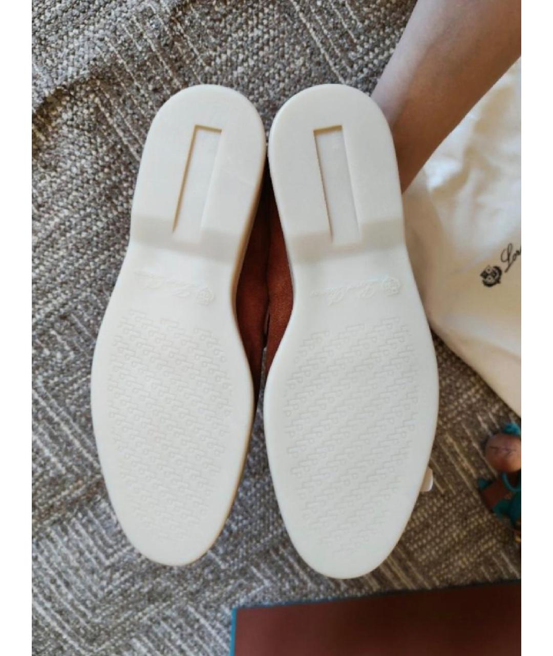 LORO PIANA Коричневые замшевые лоферы, фото 5