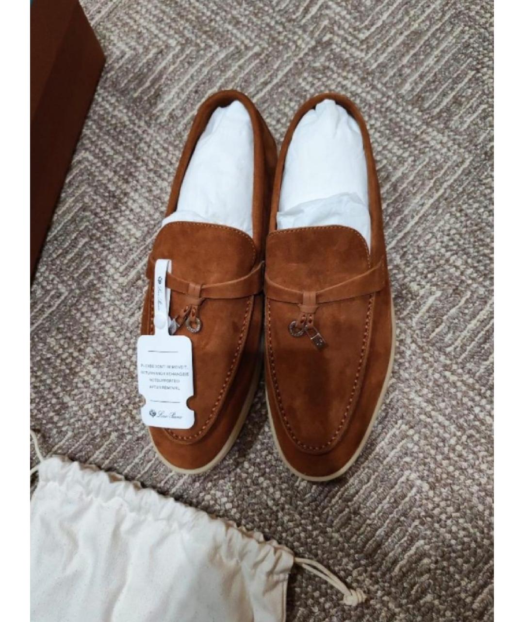 LORO PIANA Коричневые замшевые лоферы, фото 2