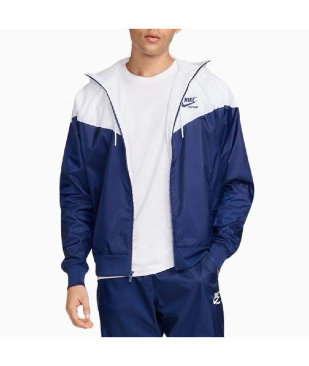 NIKE Темно-синяя полиэстеровая куртка, фото 5