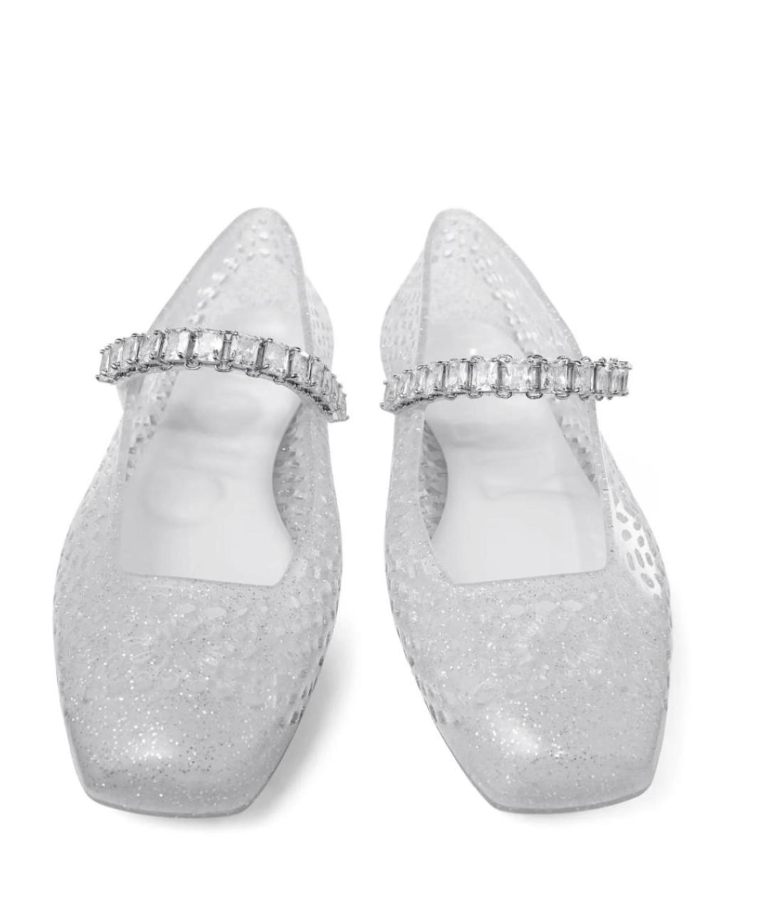 JIMMY CHOO Серебряные резиновые балетки, фото 4