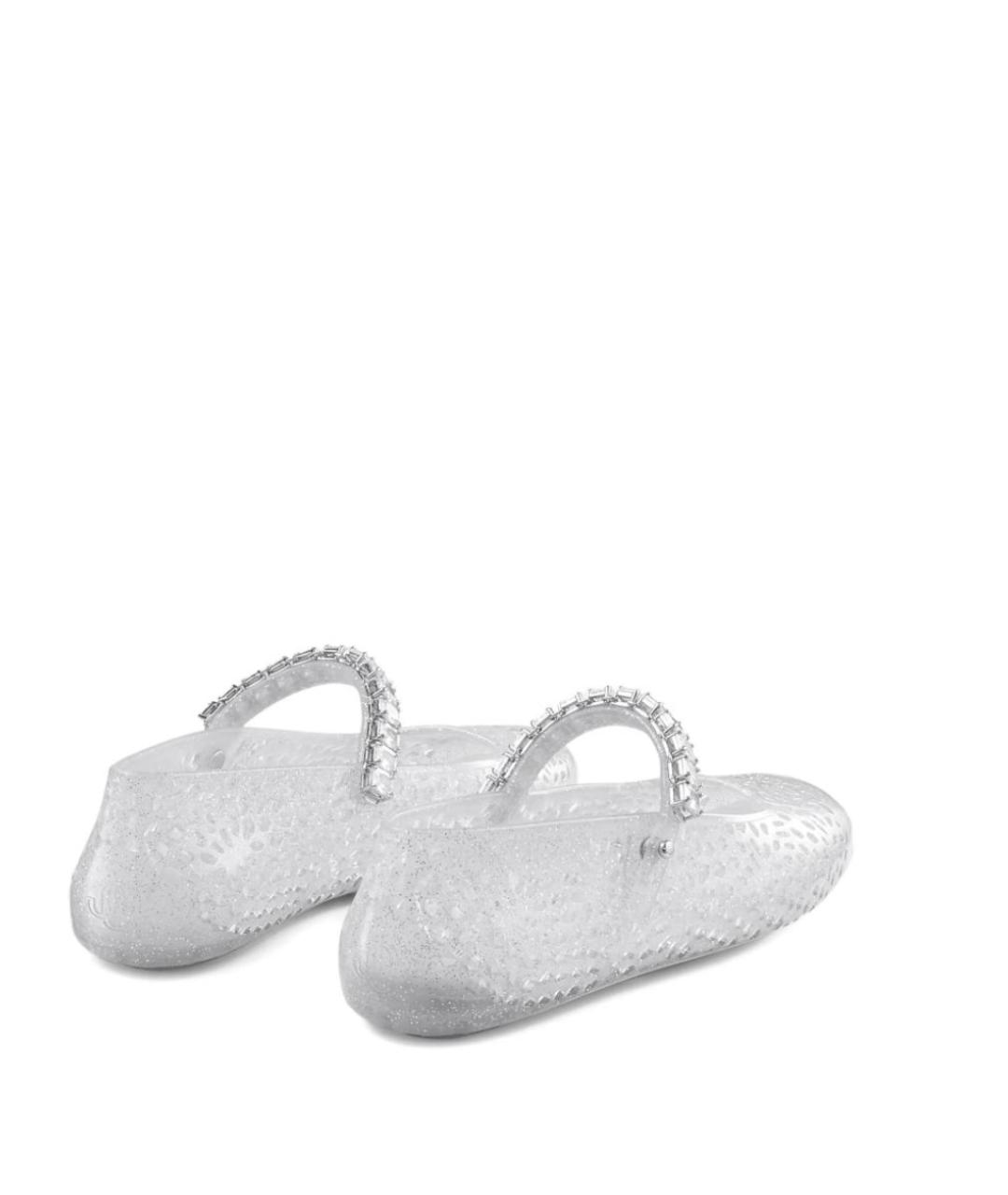 JIMMY CHOO Серебряные резиновые балетки, фото 3