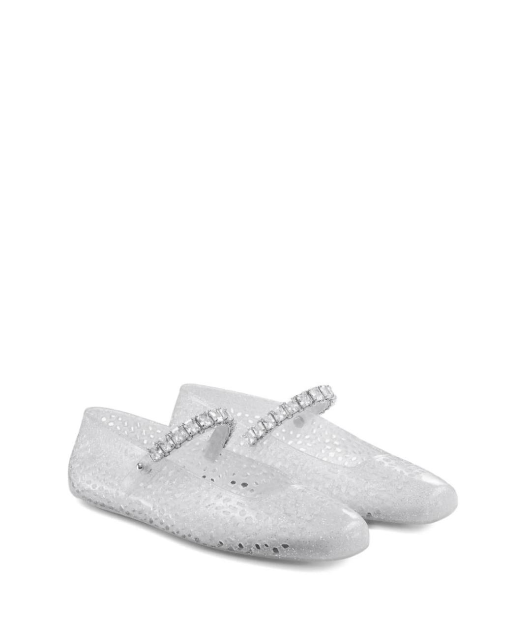 JIMMY CHOO Серебряные резиновые балетки, фото 2