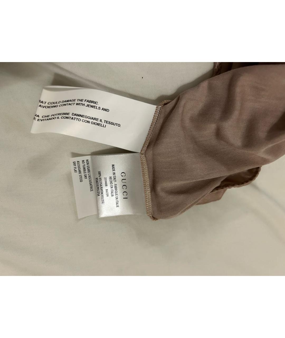 GUCCI Бежевая вискозная майка, фото 5