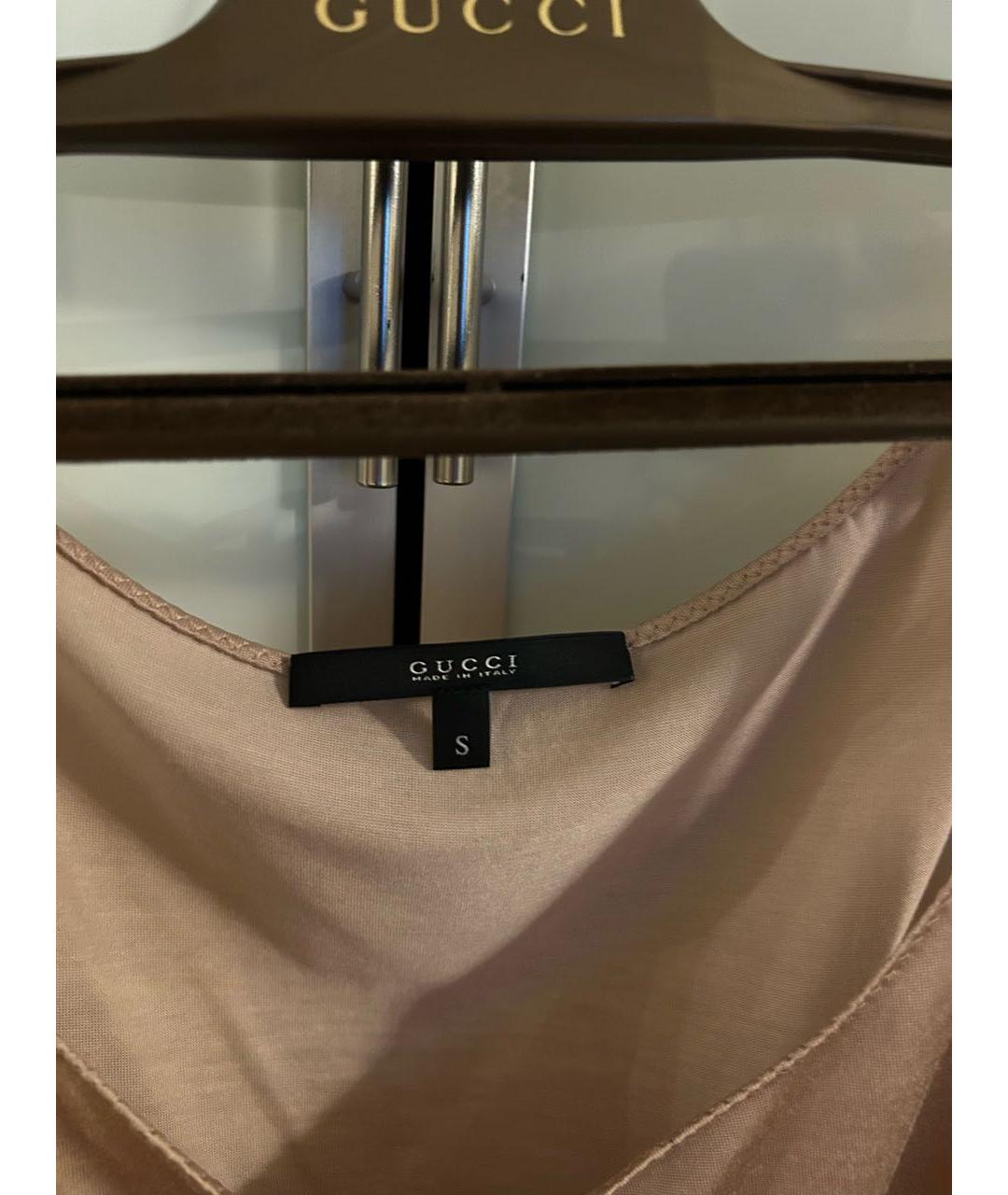 GUCCI Бежевая вискозная майка, фото 3