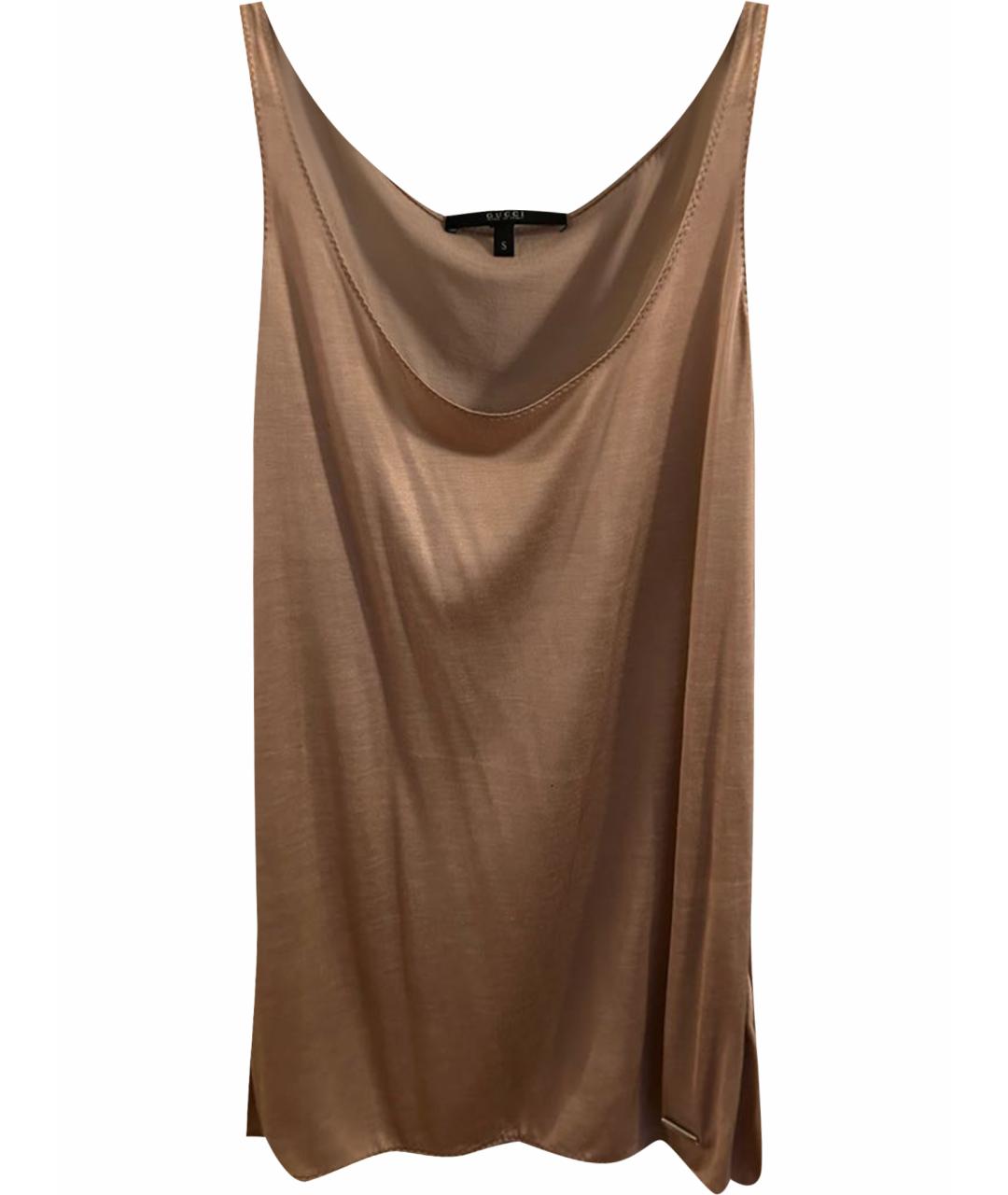 GUCCI Бежевая вискозная майка, фото 1