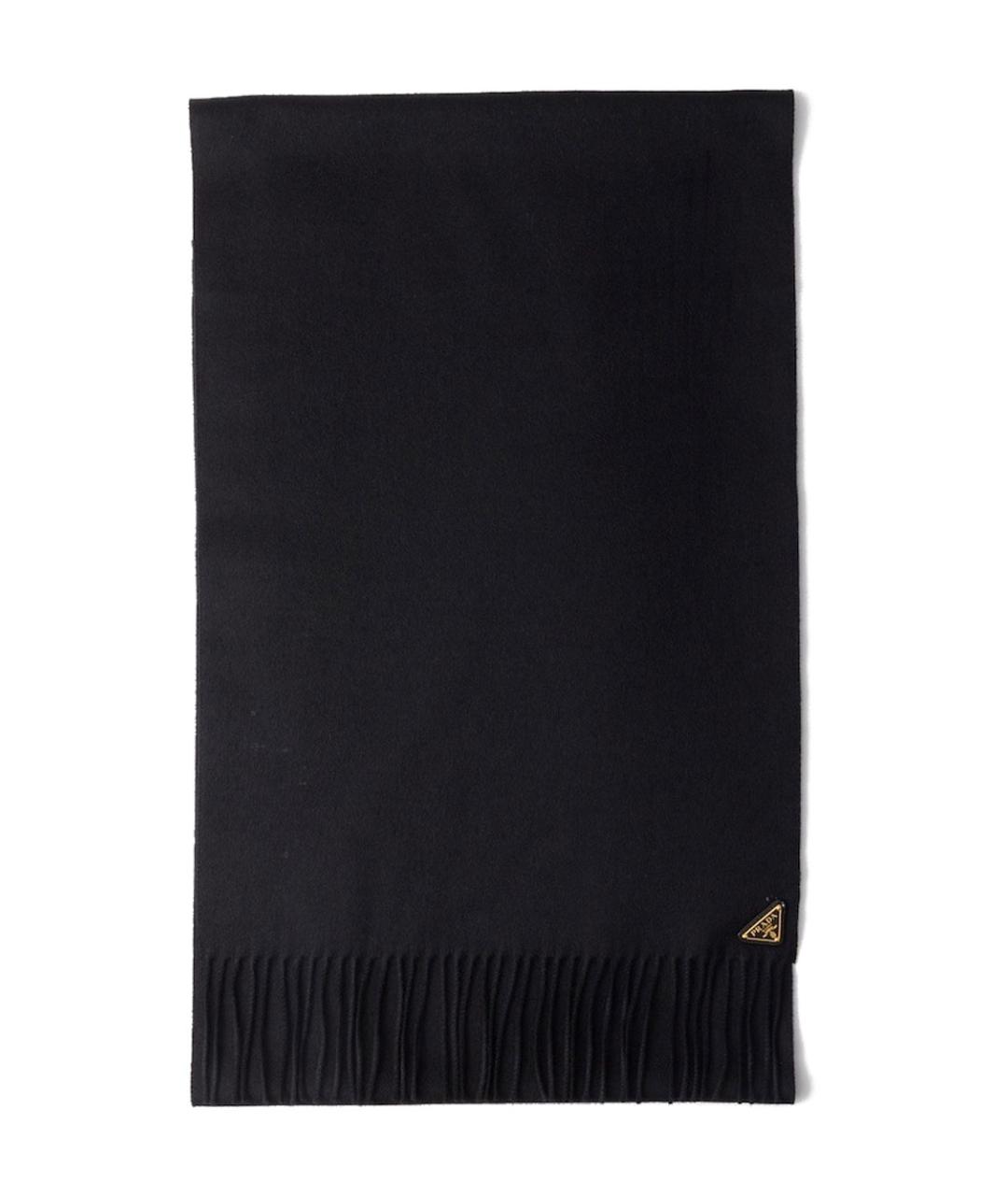 PRADA Черный кашемировый шарф, фото 1