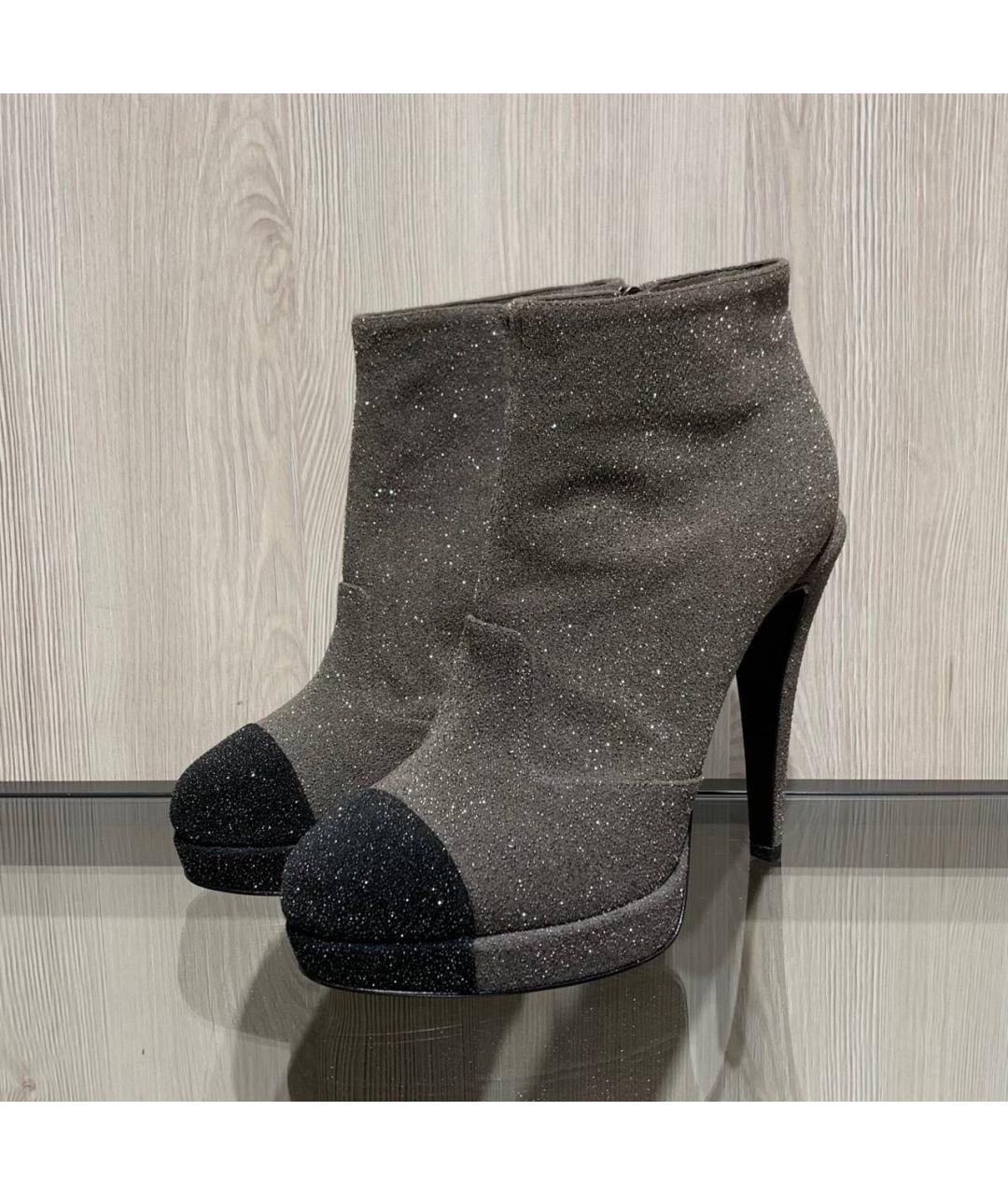 CHANEL Антрацитовые ботильоны, фото 2