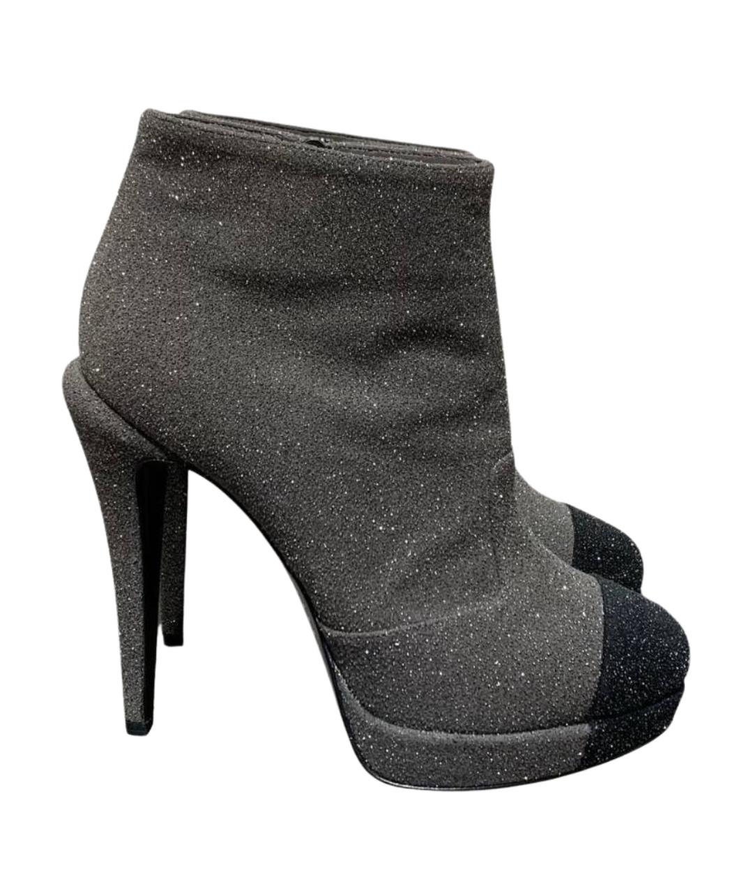 CHANEL Антрацитовые ботильоны, фото 1