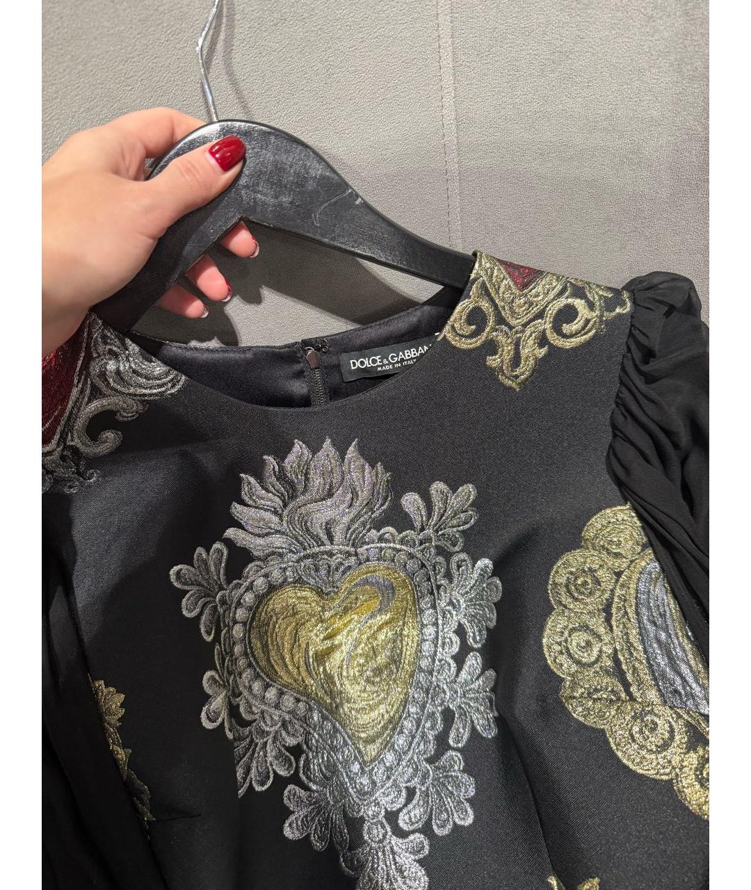 DOLCE&GABBANA Черное сетчатое коктейльное платье, фото 5