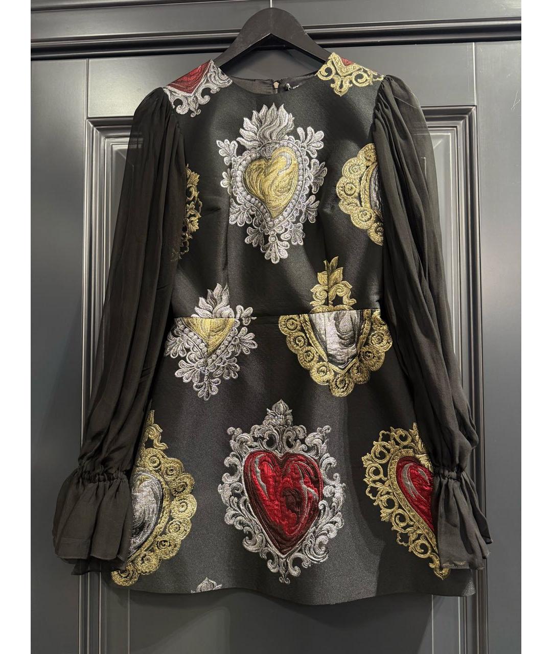 DOLCE&GABBANA Черное сетчатое коктейльное платье, фото 3