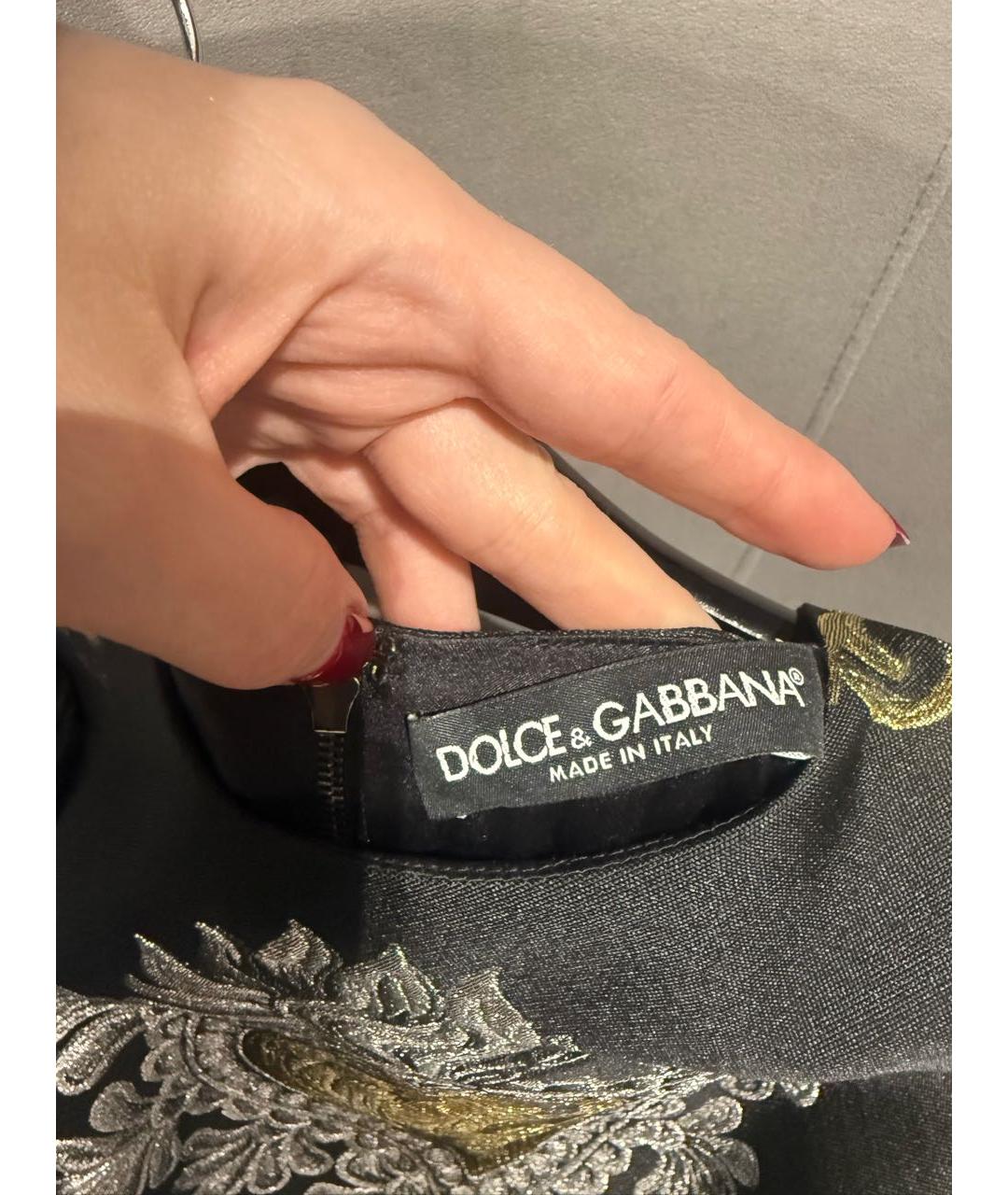DOLCE&GABBANA Черное сетчатое коктейльное платье, фото 4