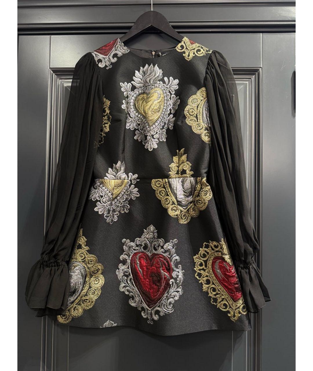 DOLCE&GABBANA Черное сетчатое коктейльное платье, фото 6