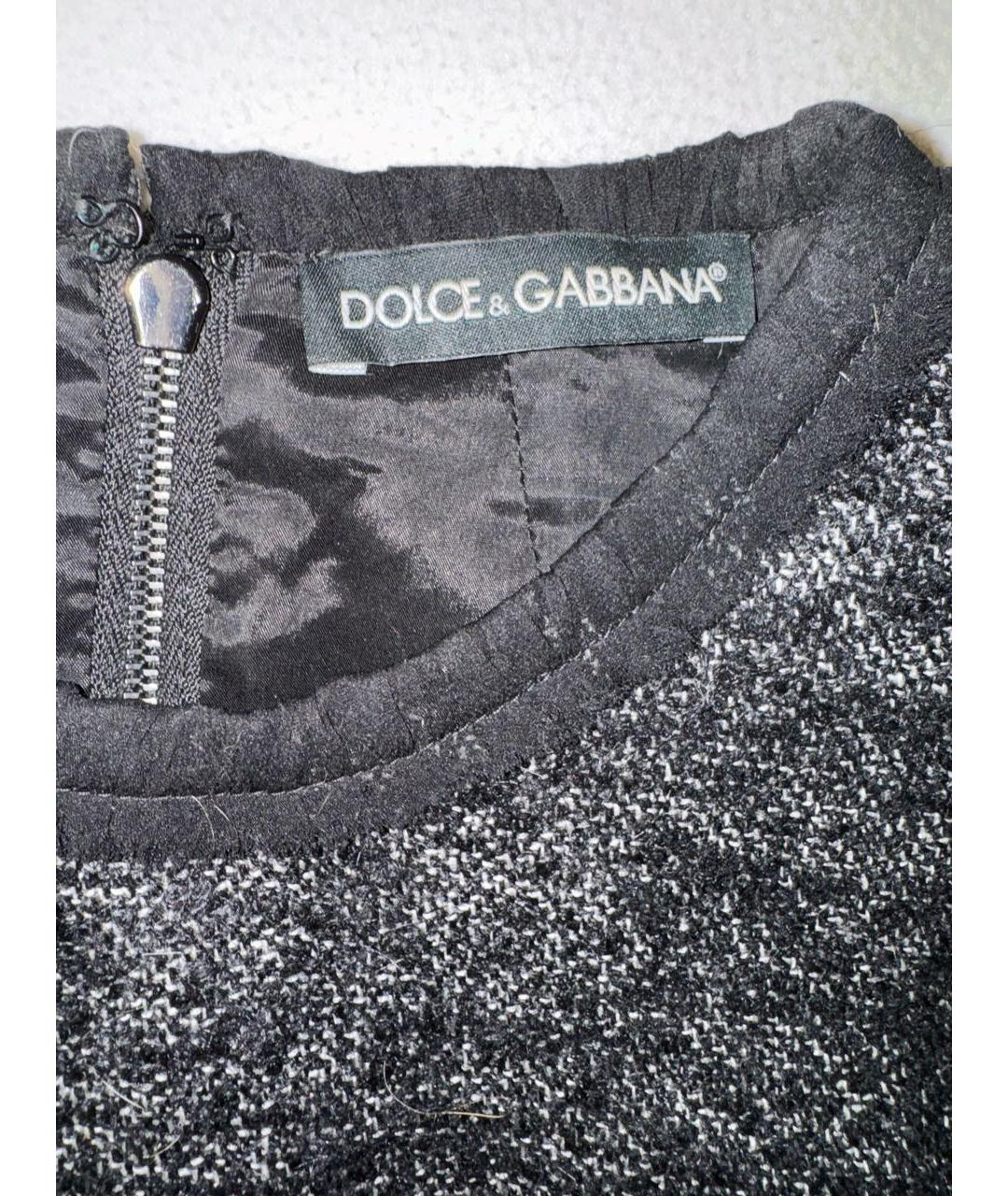 DOLCE&GABBANA Антрацитовое шерстяное повседневное платье, фото 3