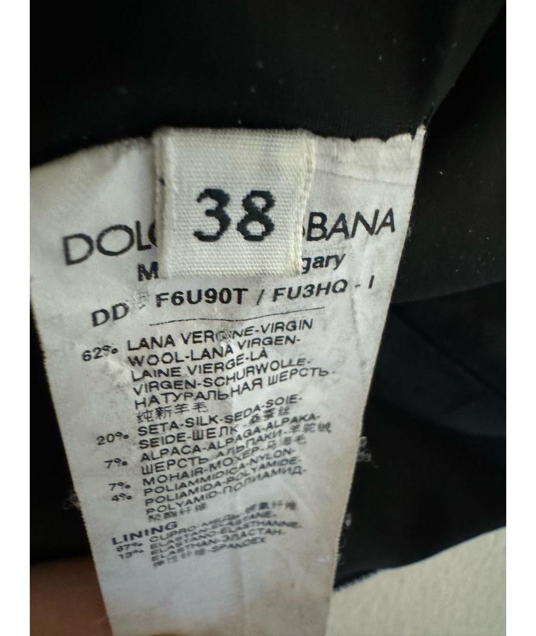 DOLCE&GABBANA Антрацитовое шерстяное повседневное платье, фото 4