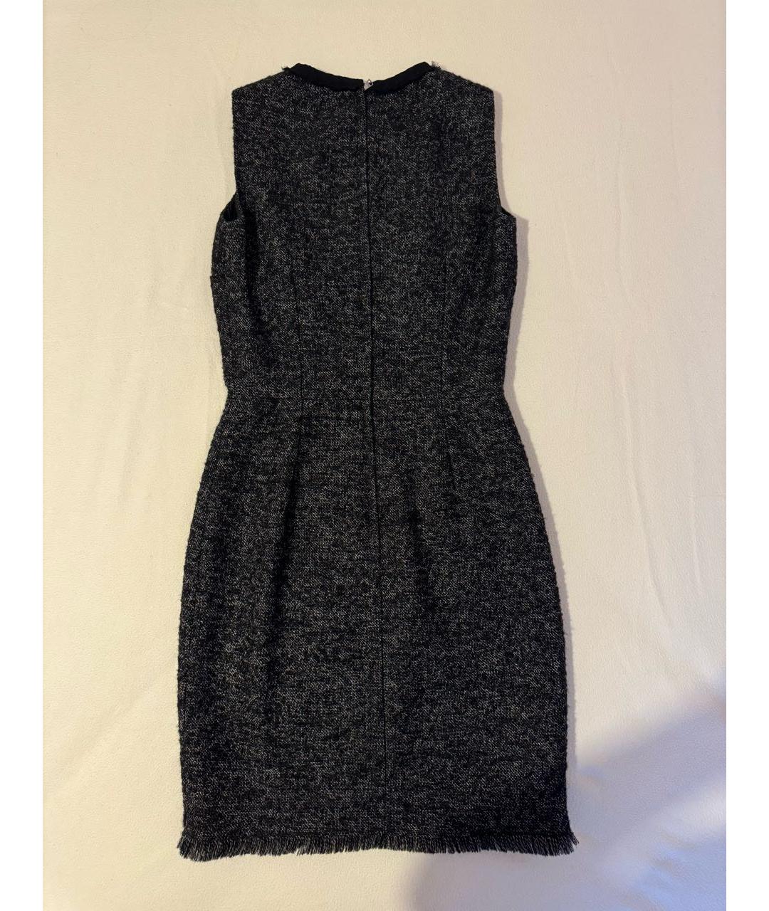 DOLCE&GABBANA Антрацитовое шерстяное повседневное платье, фото 2