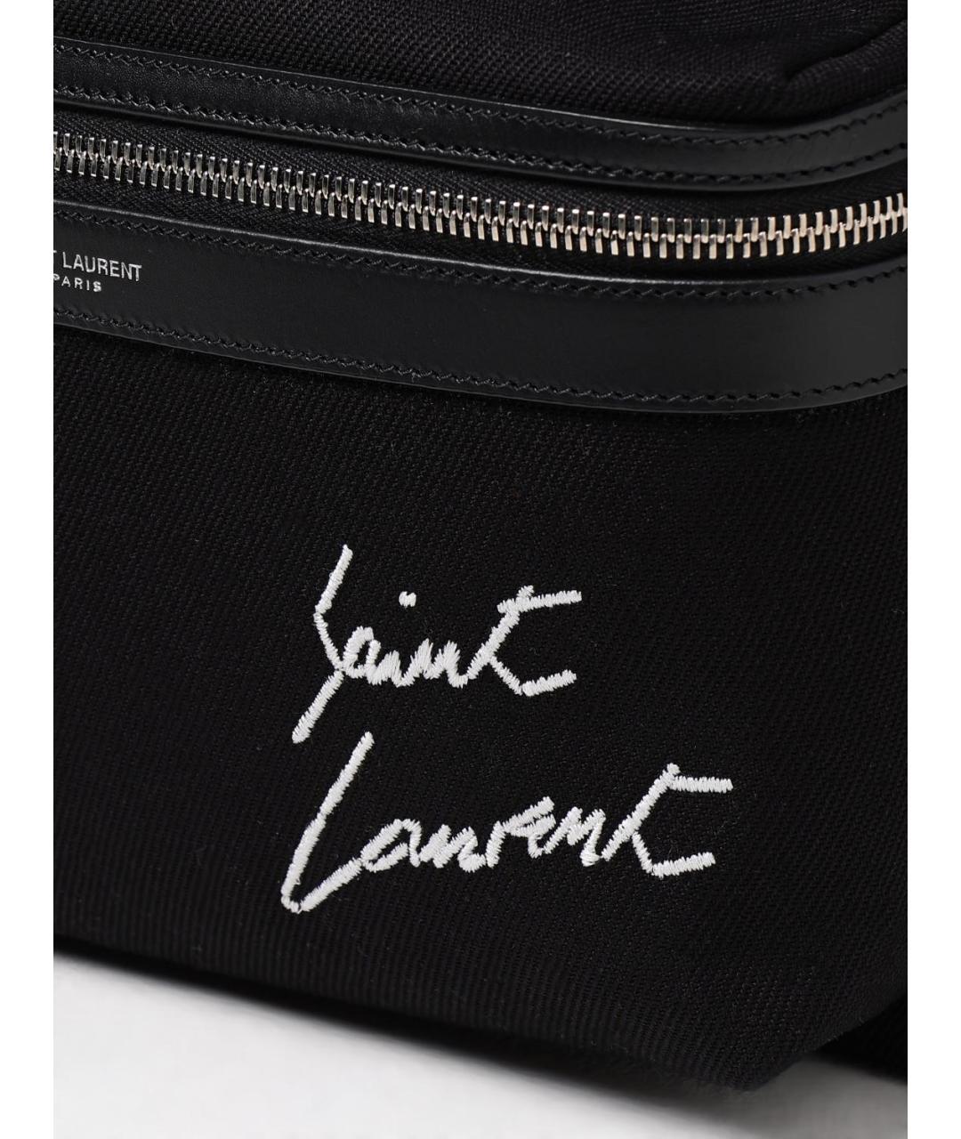 SAINT LAURENT Черный тканевый рюкзак, фото 5