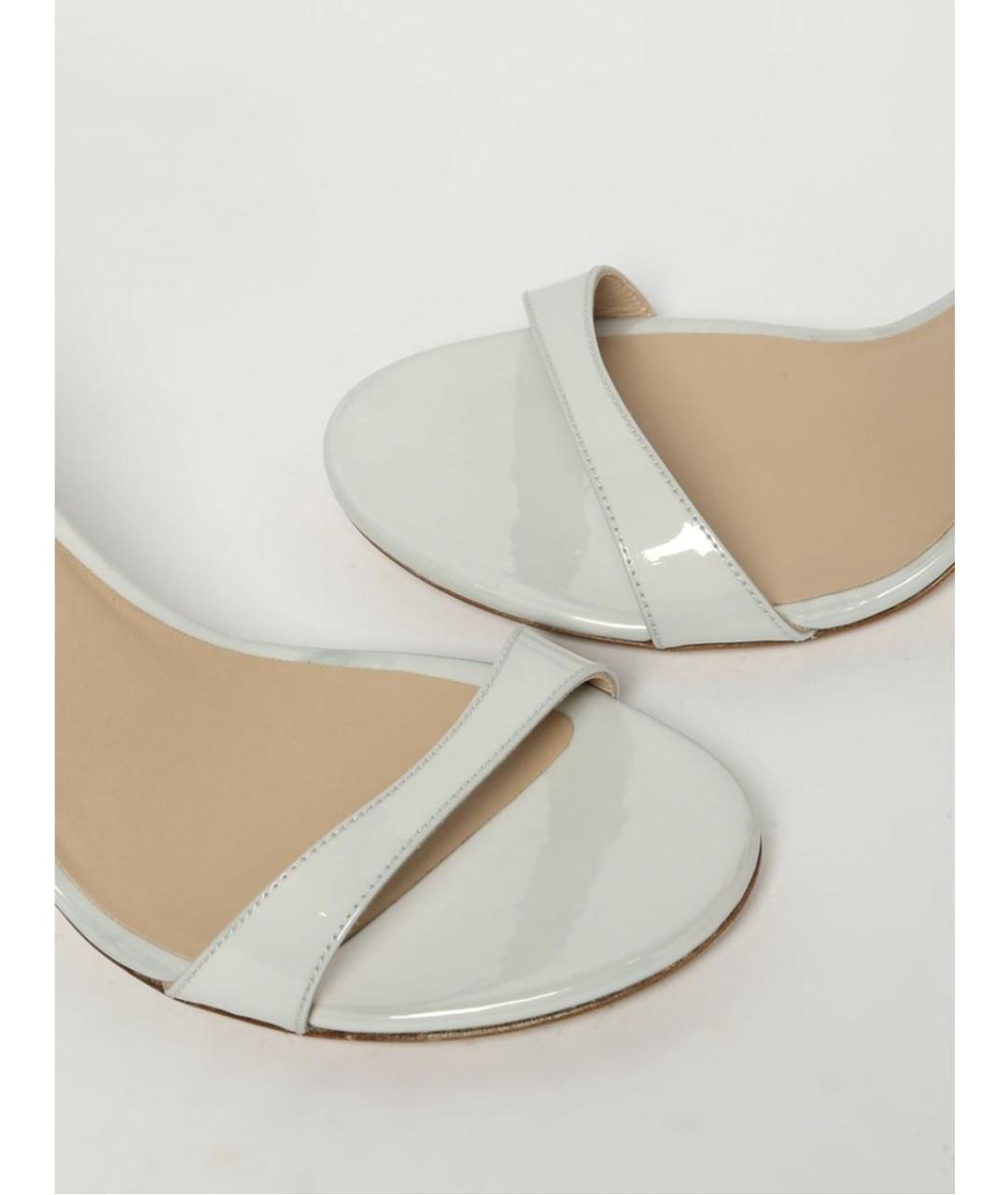 STUART WEITZMAN Белые кожаные босоножки, фото 4