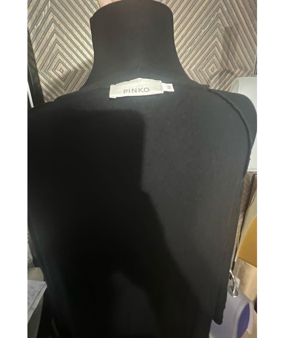 PINKO Черное шерстяное повседневное платье, фото 3