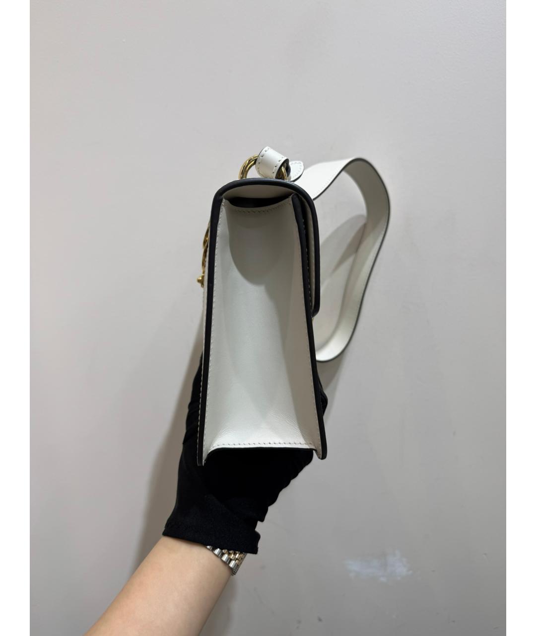 GUCCI Белая кожаная сумка через плечо, фото 6