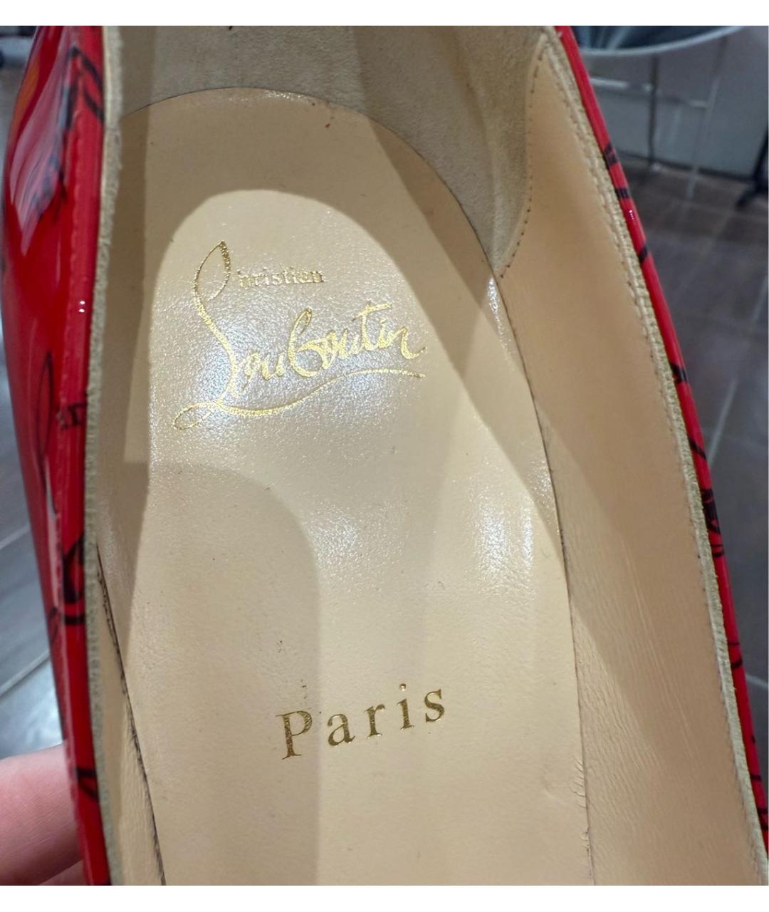 CHRISTIAN LOUBOUTIN Красные туфли из лакированной кожи, фото 5