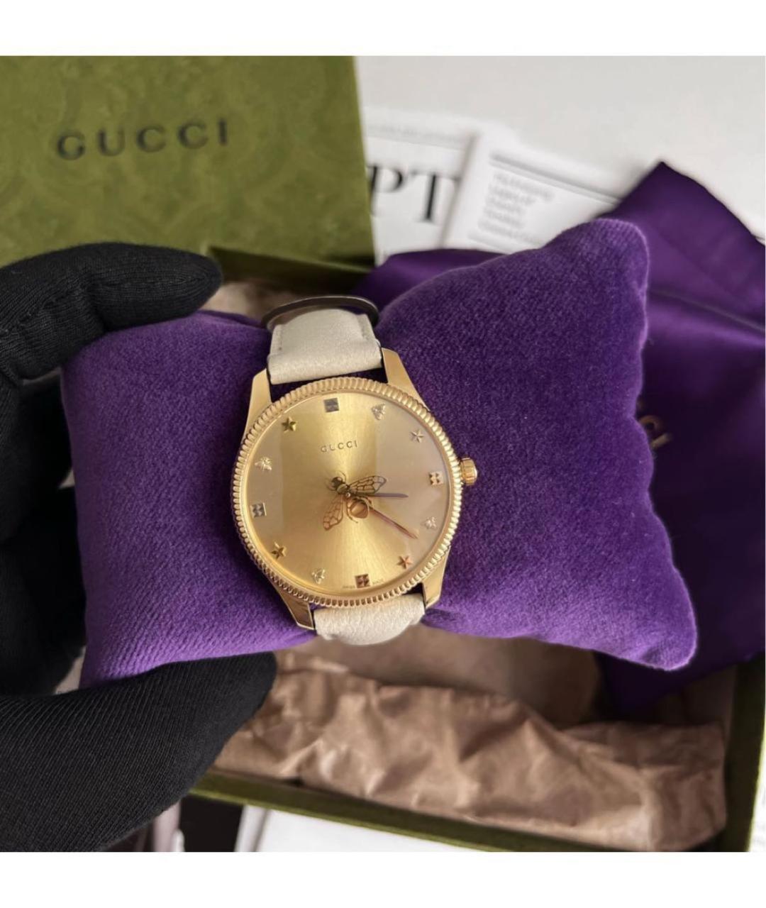 GUCCI Золотые стальные часы, фото 4