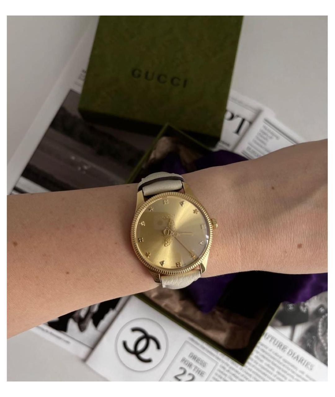 GUCCI Золотые стальные часы, фото 5