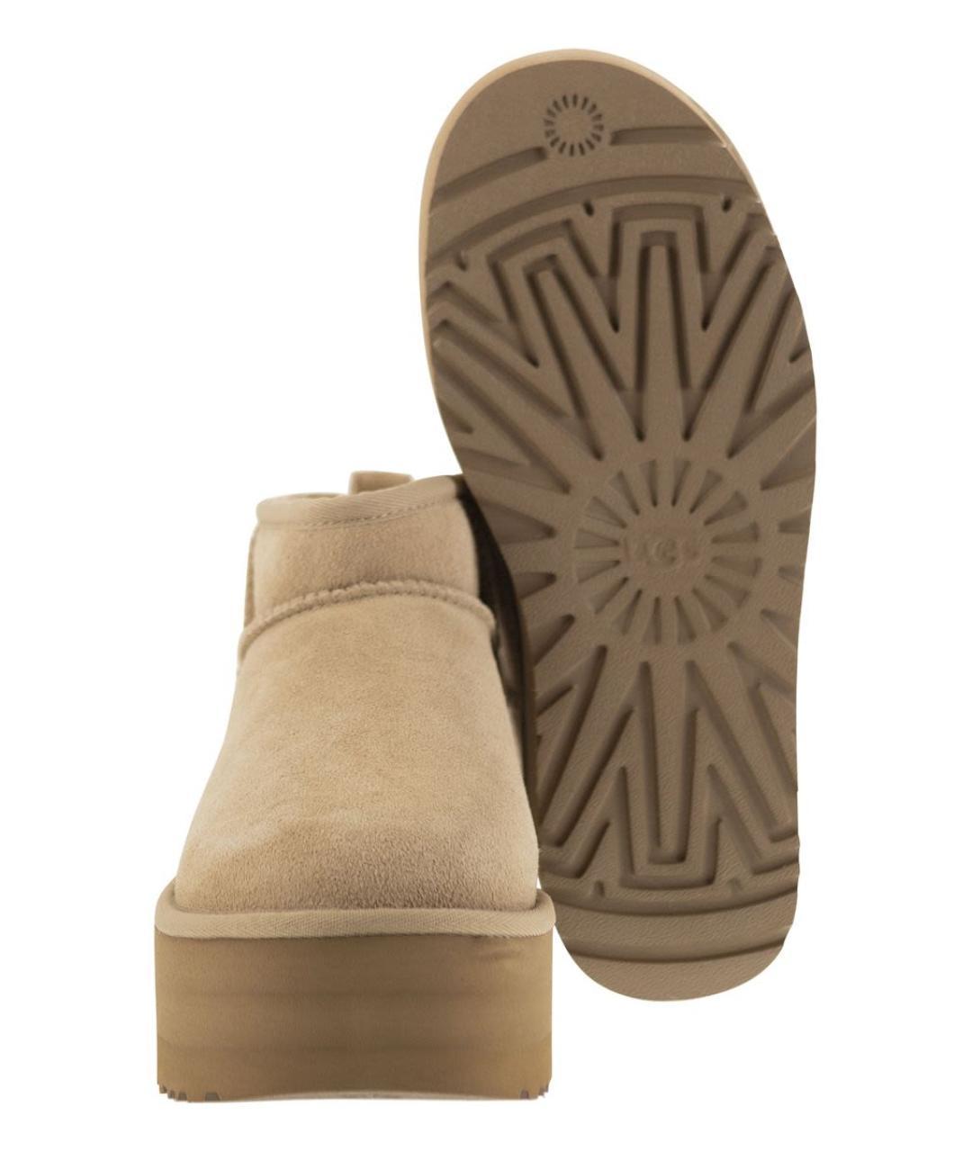 UGG AUSTRALIA Бежевые замшевые ботинки, фото 4