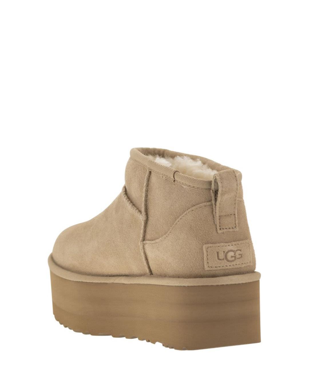 UGG AUSTRALIA Бежевые замшевые ботинки, фото 2
