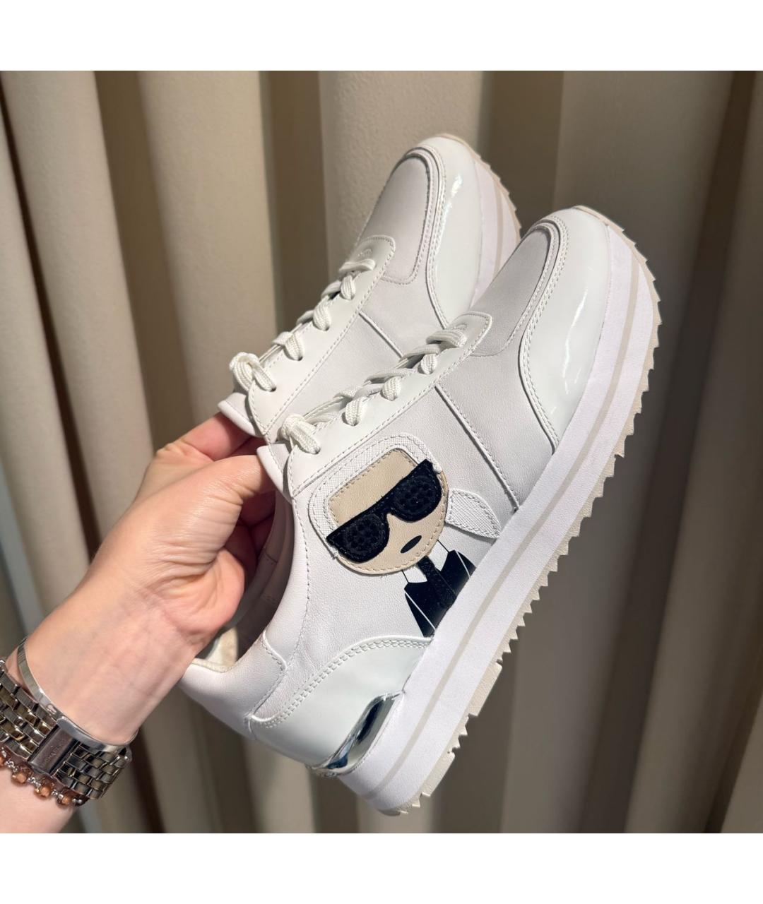 KARL LAGERFELD Белые кожаные кроссовки, фото 3