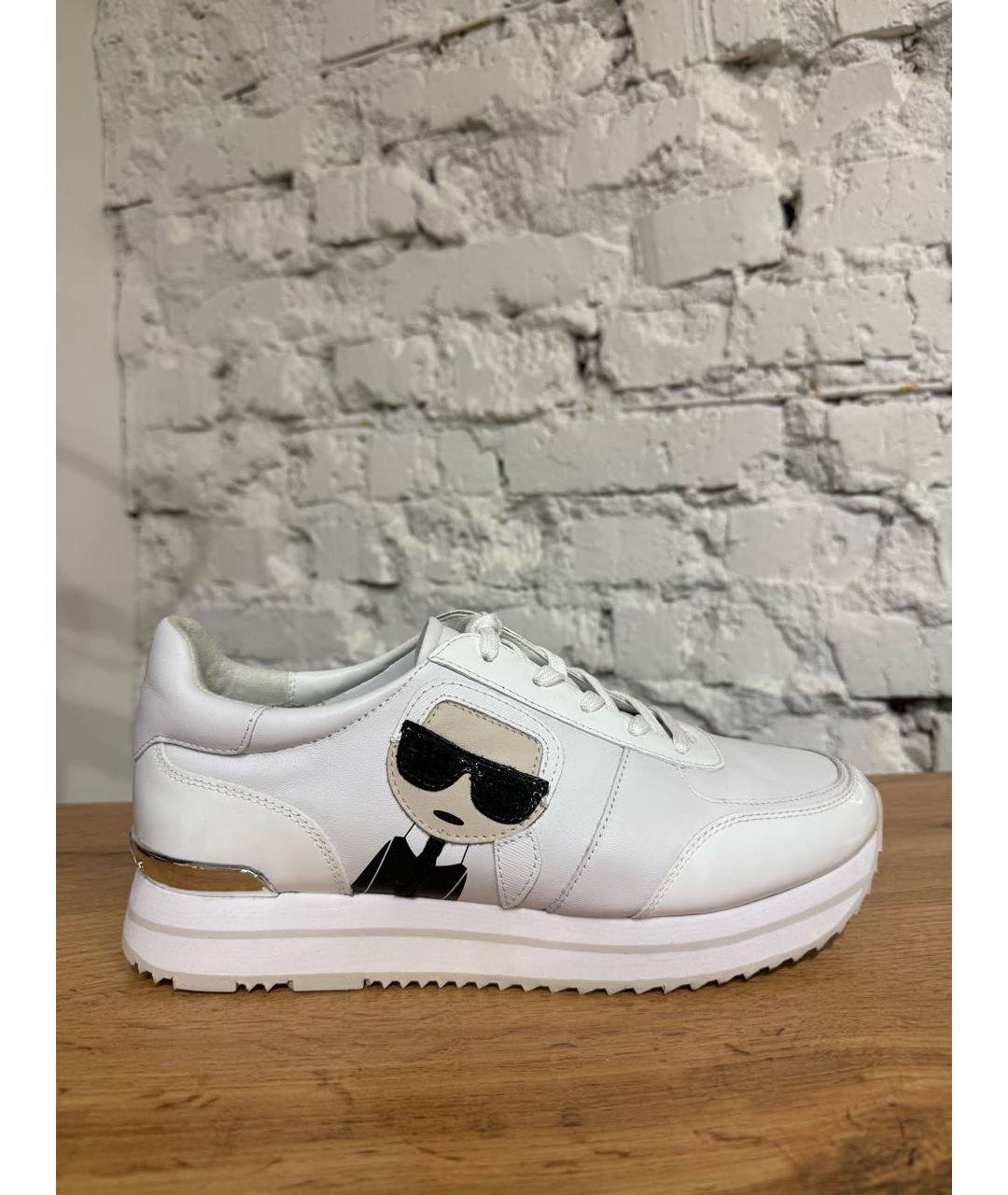 KARL LAGERFELD Белые кожаные кроссовки, фото 5