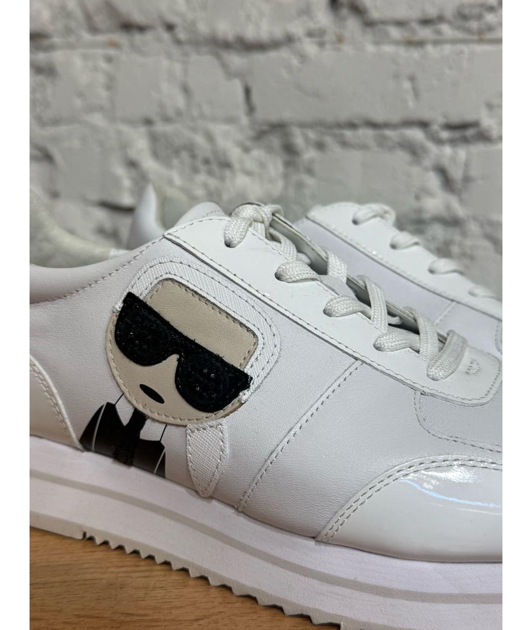 KARL LAGERFELD Белые кожаные кроссовки, фото 2
