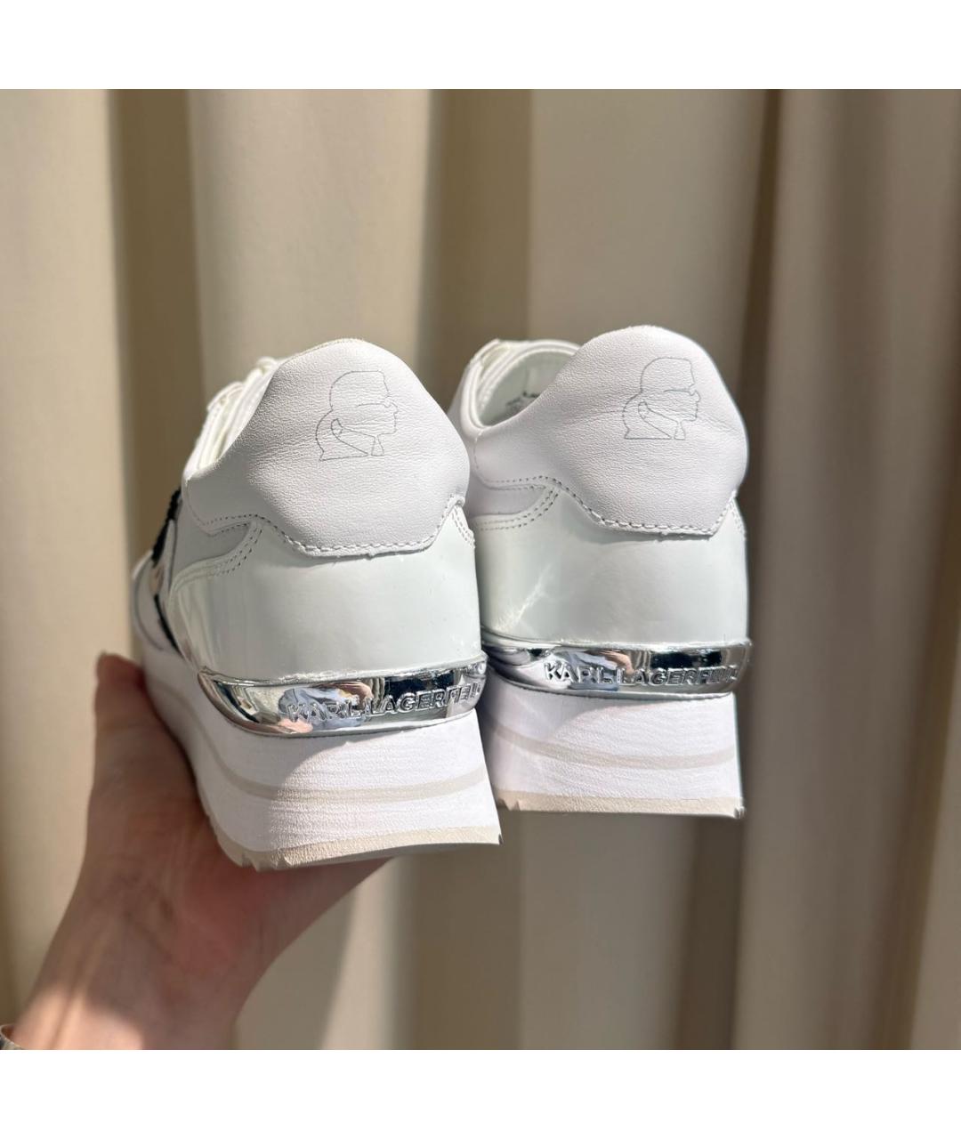 KARL LAGERFELD Белые кожаные кроссовки, фото 4