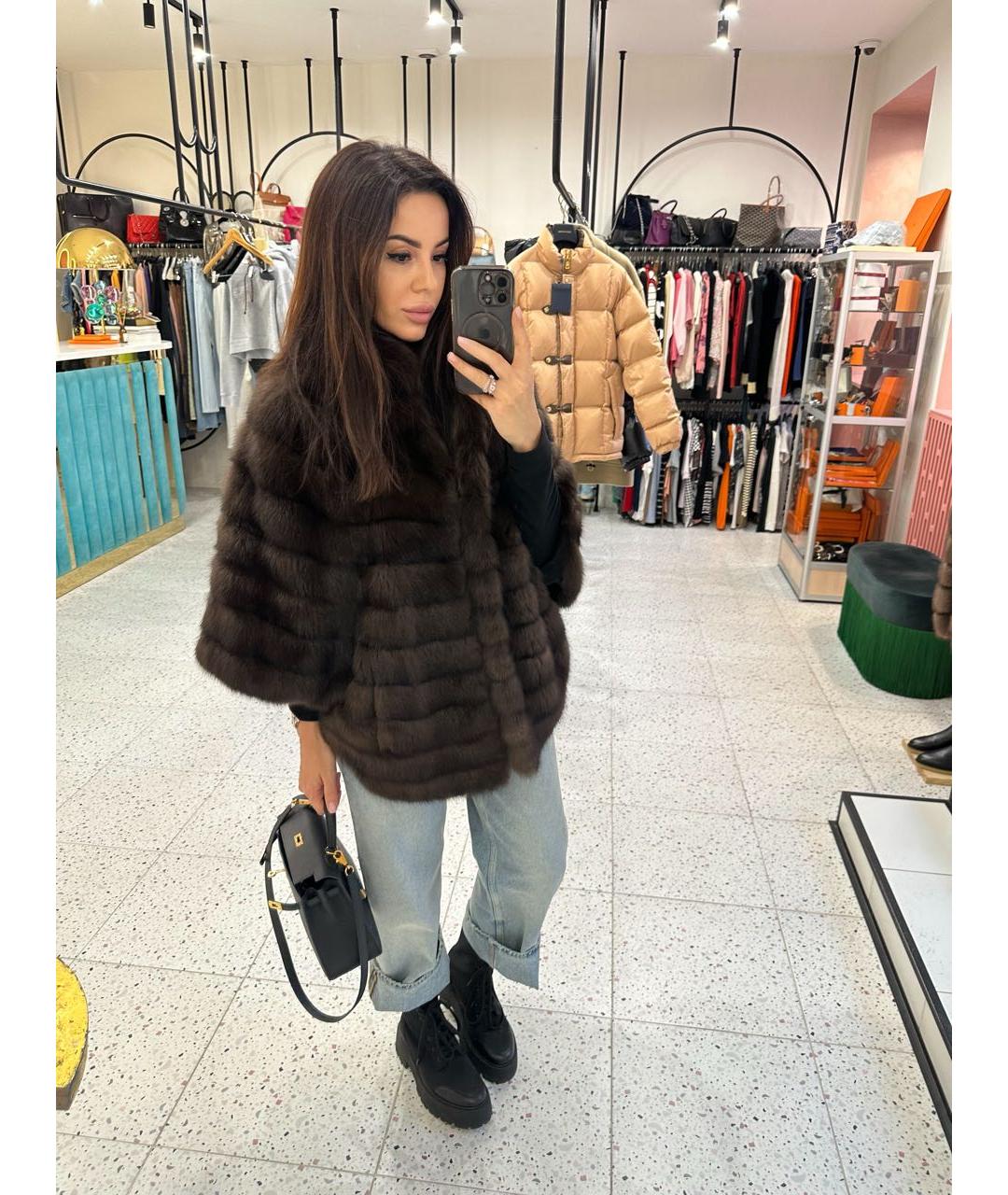 BLANCHA Коричневая меховая шуба, фото 7