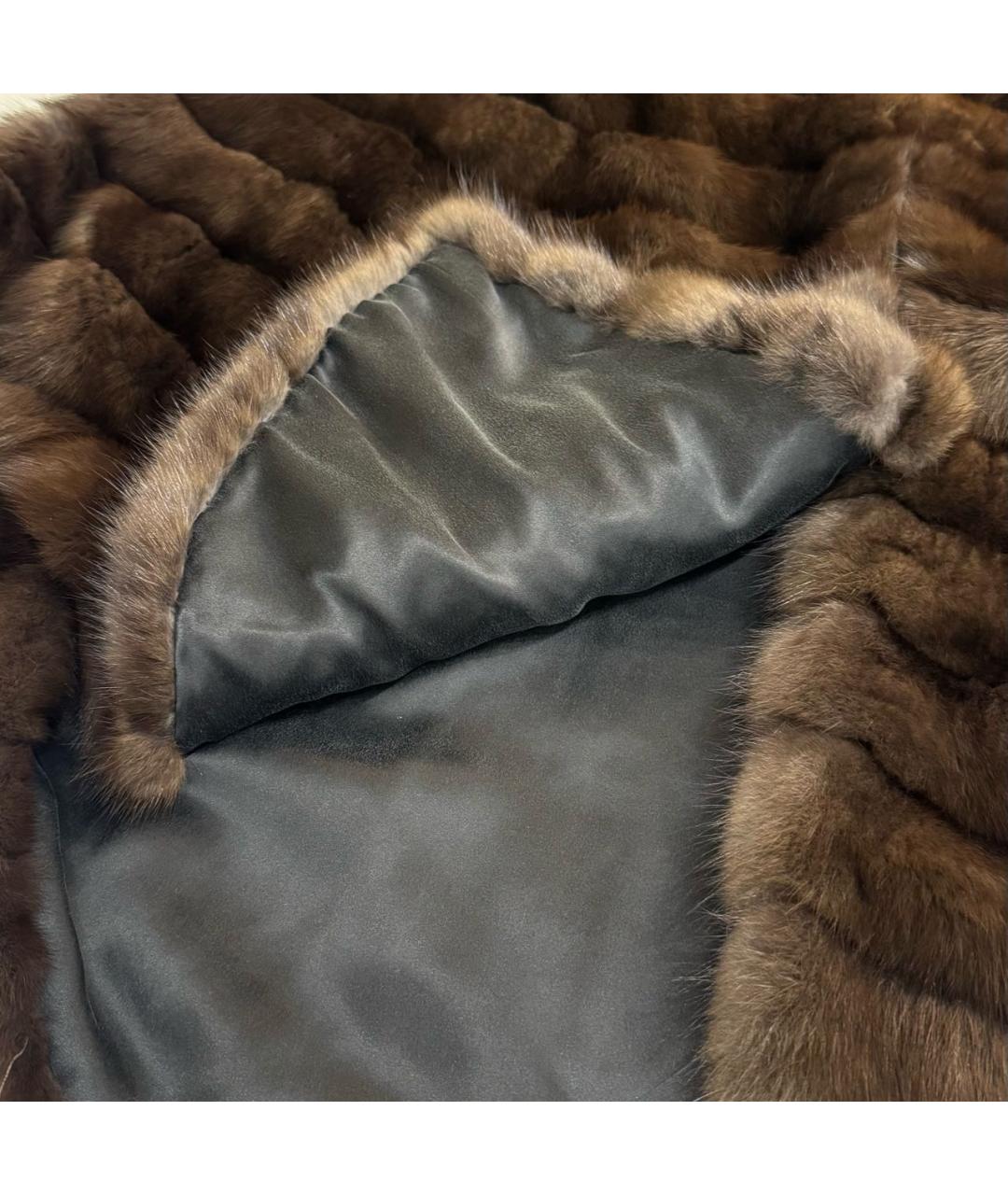 BLANCHA Коричневая меховая шуба, фото 3