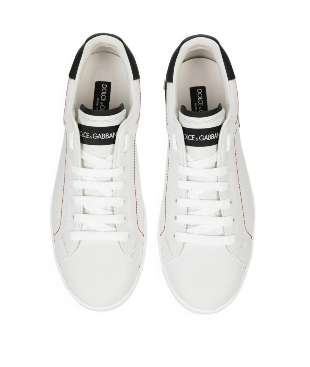 DOLCE&GABBANA Белые кожаные низкие кроссовки / кеды, фото 4