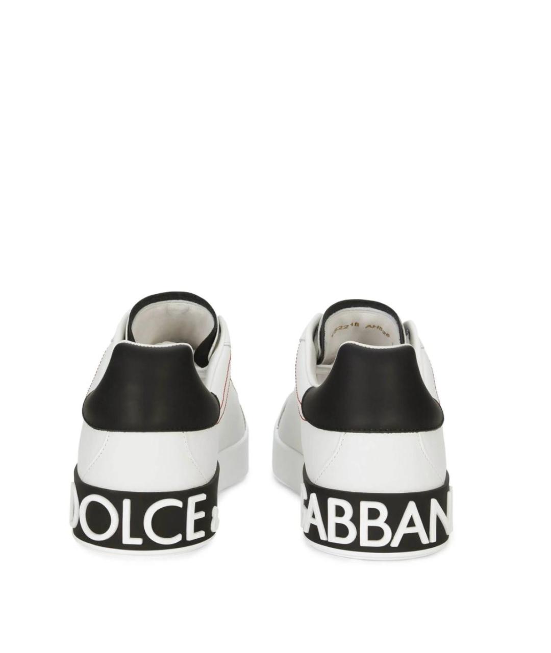 DOLCE&GABBANA Белые кожаные низкие кроссовки / кеды, фото 3