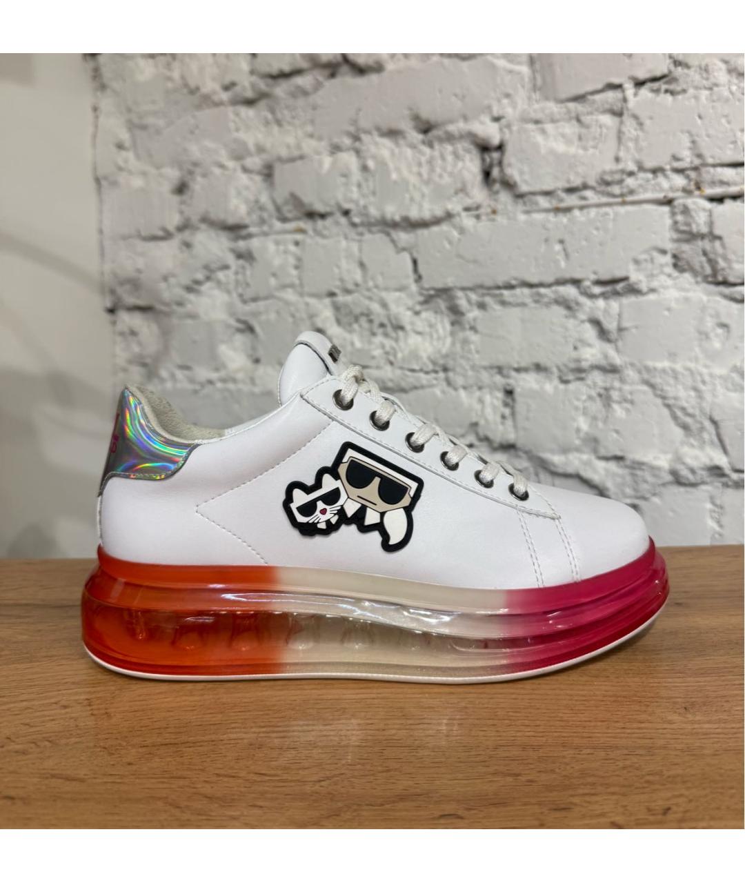 KARL LAGERFELD Белые кожаные кеды, фото 6