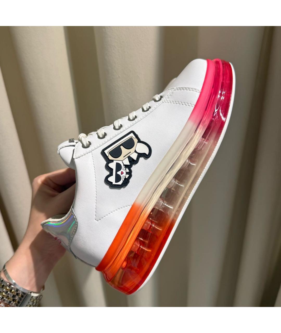 KARL LAGERFELD Белые кожаные кеды, фото 3