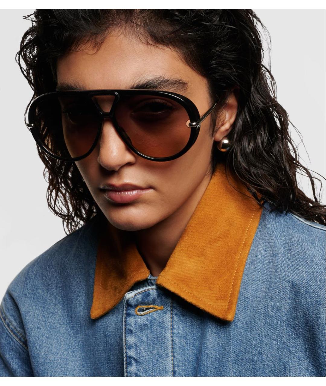 BOTTEGA VENETA Коричневые металлические солнцезащитные очки, фото 4