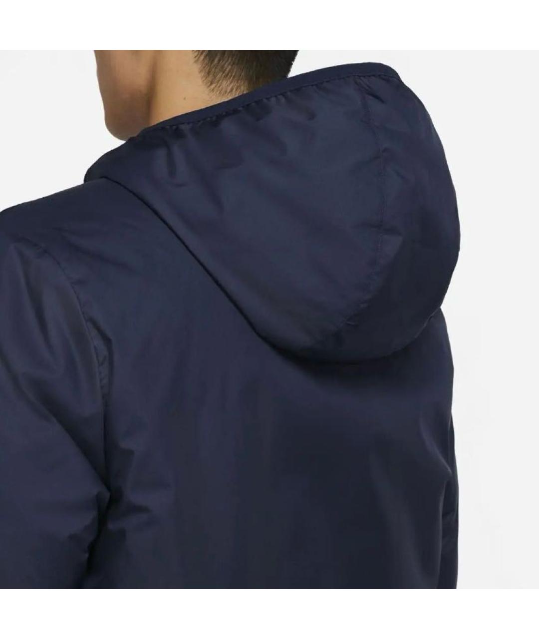 NIKE Темно-синее полиэстеровое пальто, фото 5