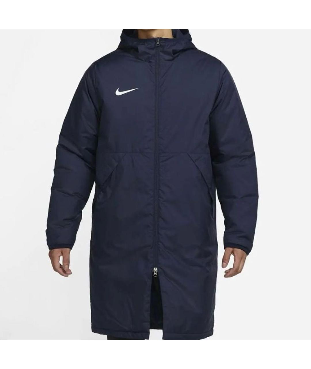 NIKE Темно-синее полиэстеровое пальто, фото 4