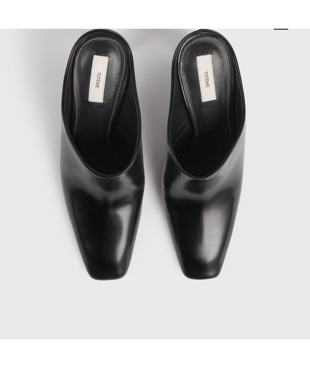 TOTEME Черные кожаные мюли, фото 2