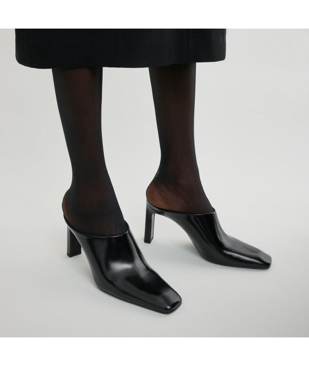 TOTEME Черные кожаные мюли, фото 3