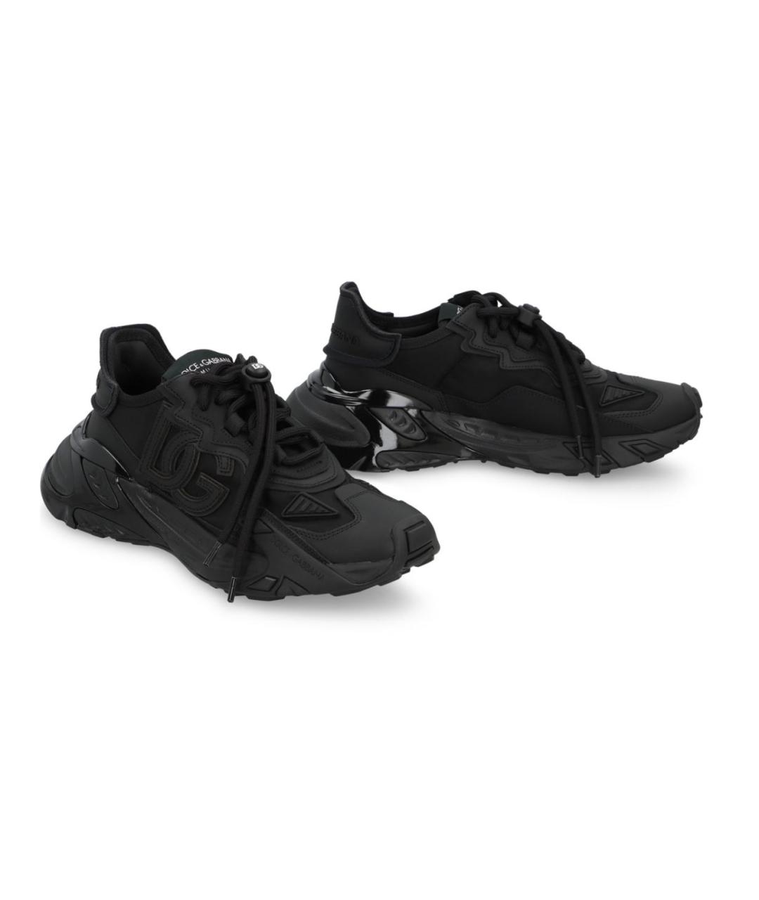 DOLCE&GABBANA Черные кожаные кроссовки, фото 2