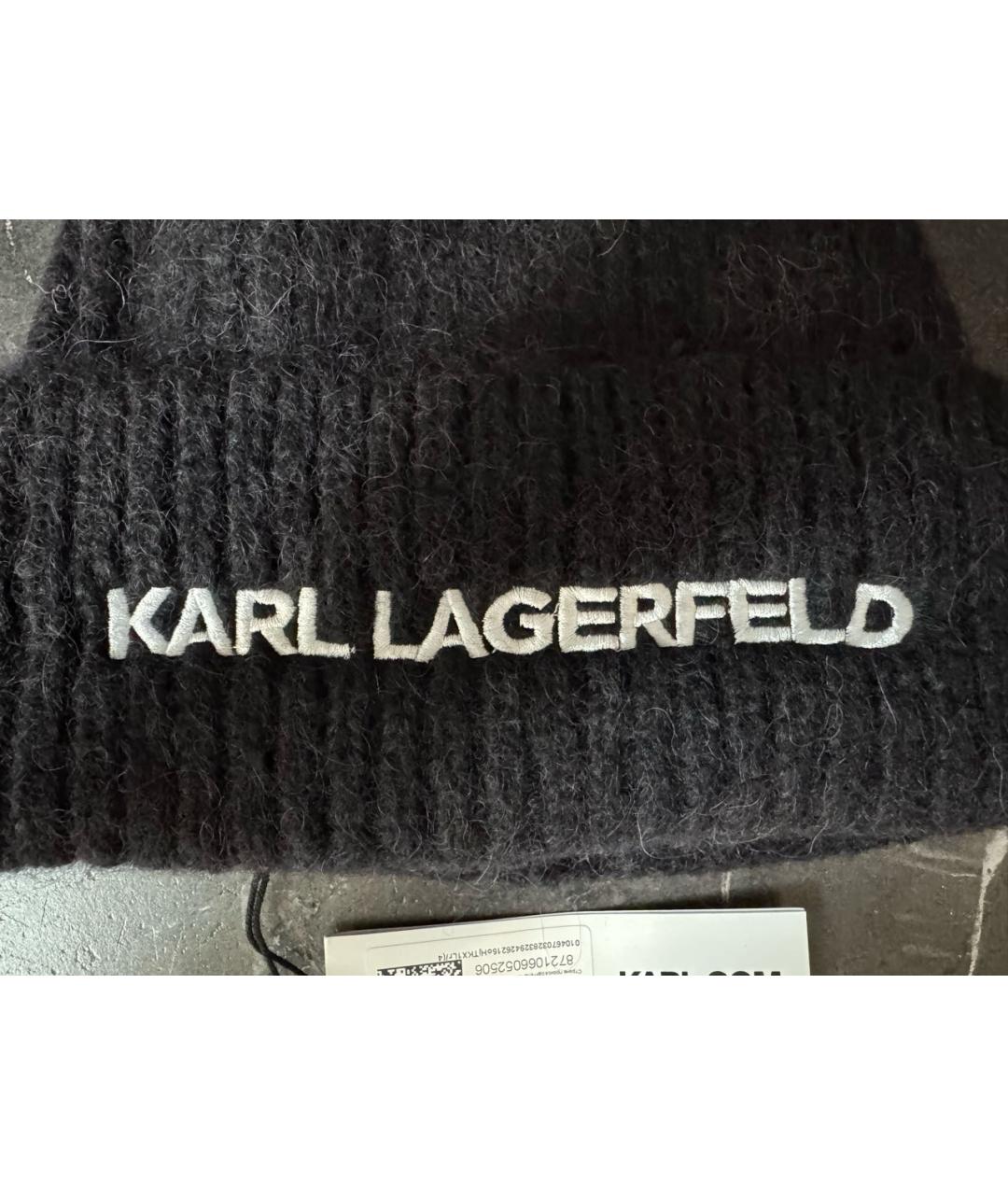 KARL LAGERFELD Черная шерстяная шапка, фото 3
