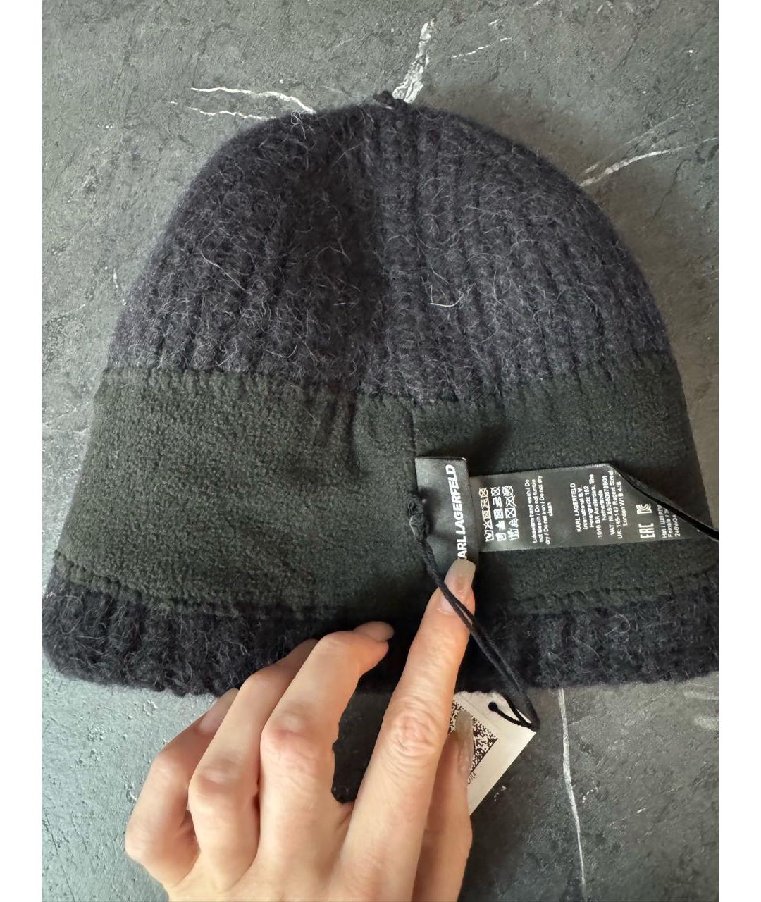 KARL LAGERFELD Черная шерстяная шапка, фото 8