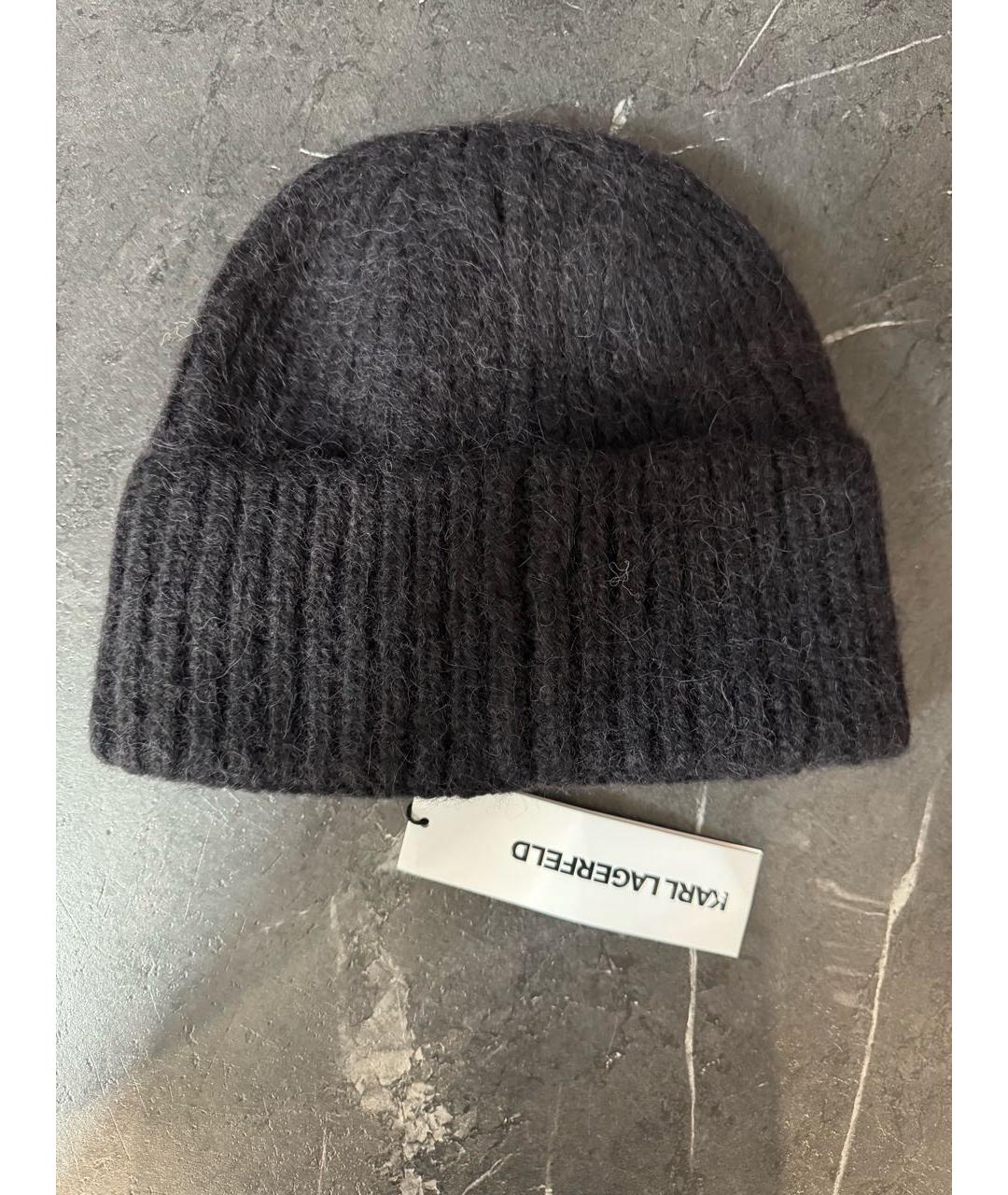 KARL LAGERFELD Черная шерстяная шапка, фото 2