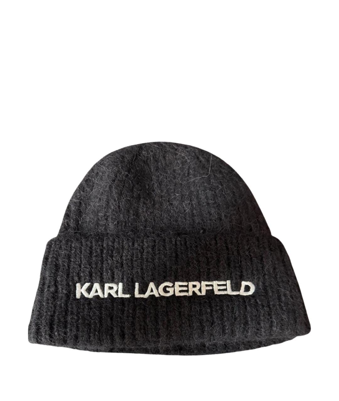 KARL LAGERFELD Черная шерстяная шапка, фото 1