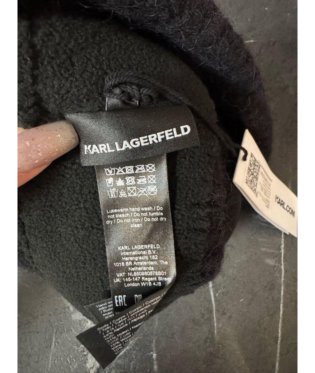 KARL LAGERFELD Черная шерстяная шапка, фото 4