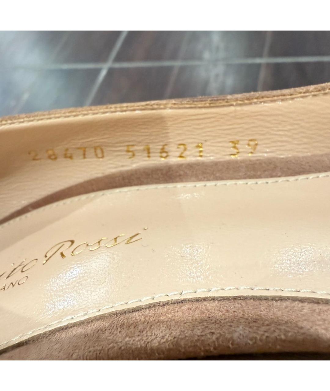 GIANVITO ROSSI Бежевые замшевые туфли, фото 5